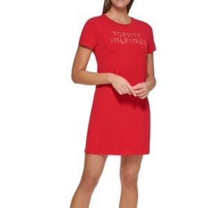 Tommy Hilfiger Rhinestone Logo T-Shirt Dress